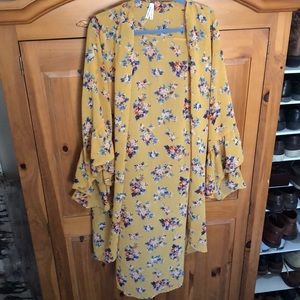 Yellow Flowered Kimono
